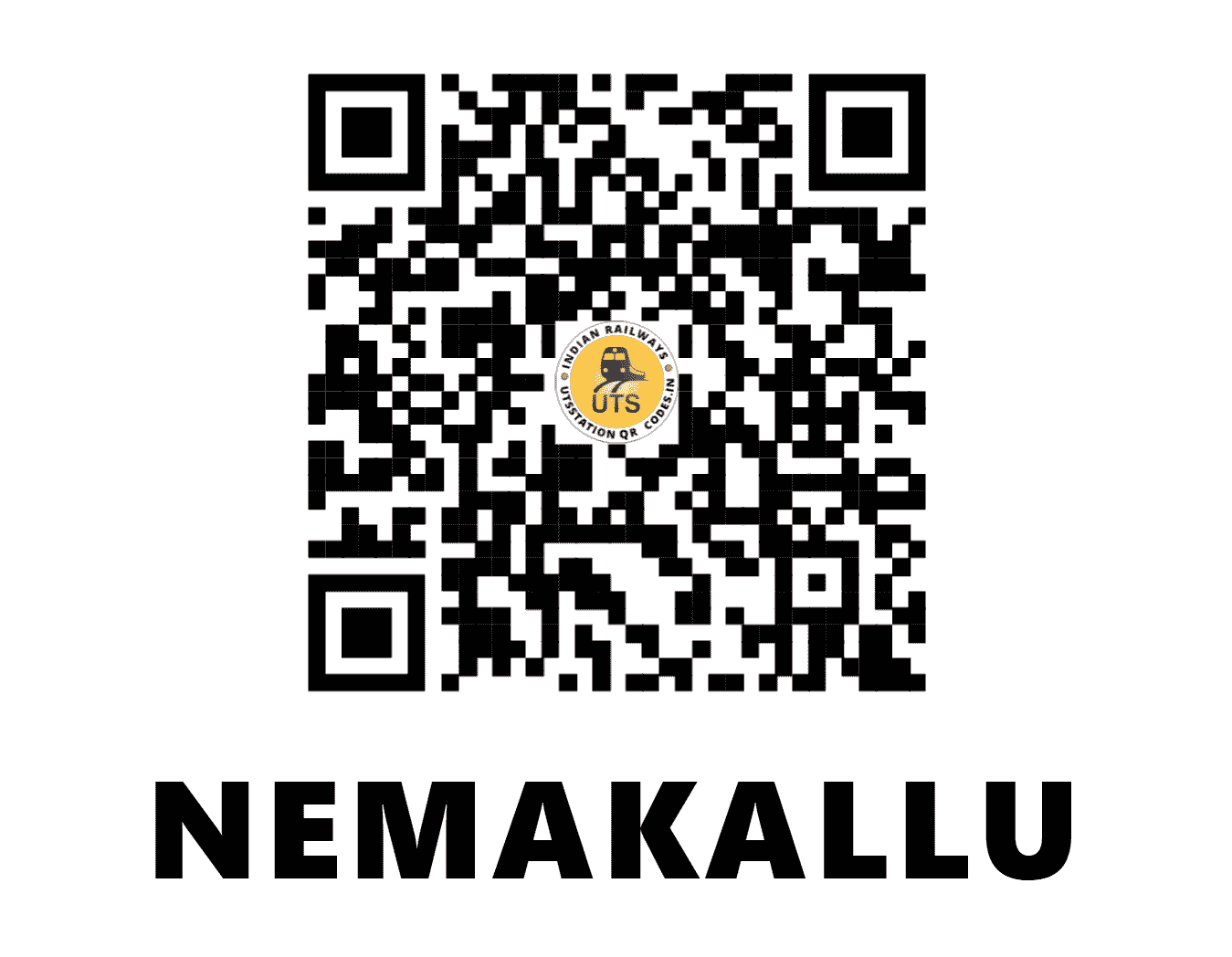 UTS QR Code for NEMAKALLU - NMLU - SC (ANDHRA PRADESH)